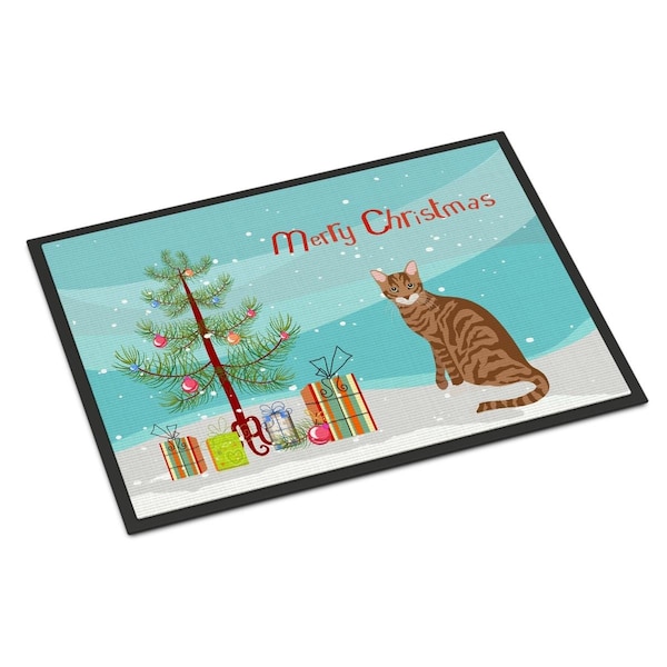 Carolines Treasures 24 x 36 in. Toyger Cat Merry Christmas Indoor or Outdoor Mat CK4806JMAT - main